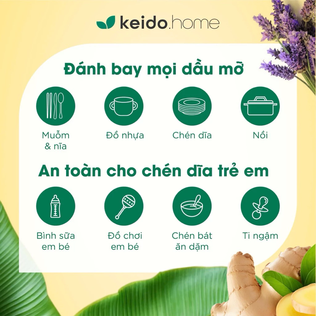 Nước rửa chén thiên nhiên KEIDO