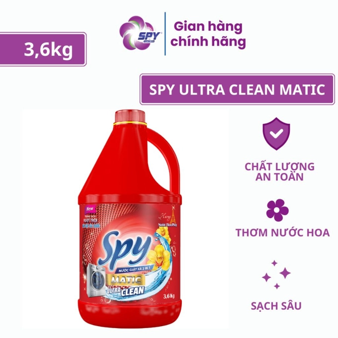 Nước Giặt Xả Cửa Ngang SPY Ultra Clean Matic